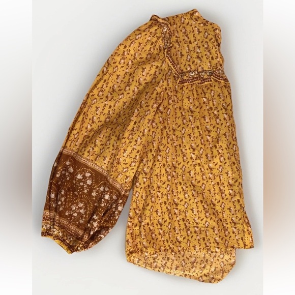 JOIE Nordstrom Floral Button Down Peasant Top Balloon Sleeve Large - Picture 4 of 10